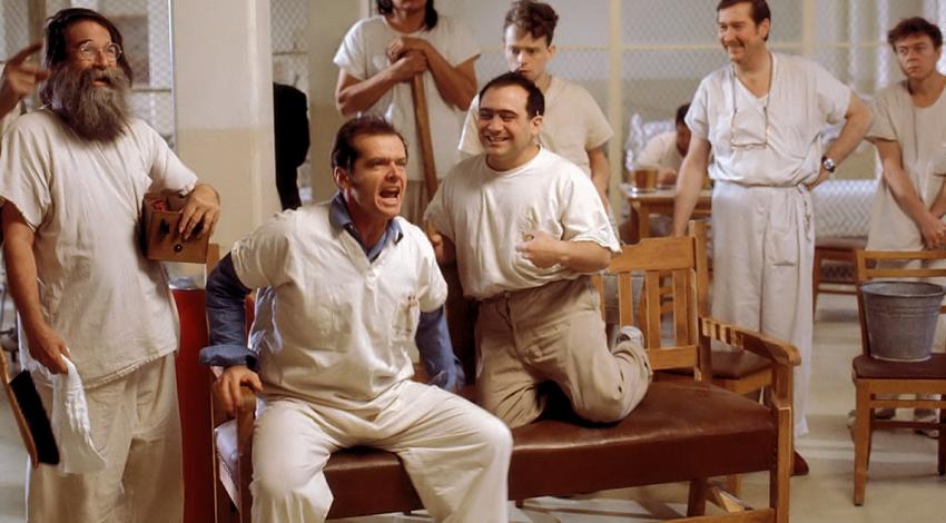 Jack Nicholson, Danny DeVito, Brad Dourif, William Redfield, Will Sampson, Delos V. Smith Jr. | "One Flew Over the Cuckoo's Nest" (1975) *
